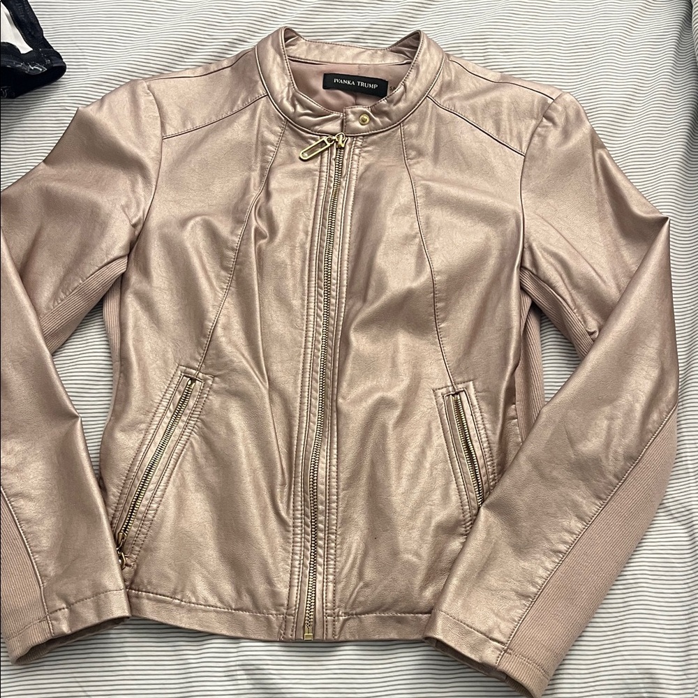 Ivanka Trump Blush Faux Leather Jacket